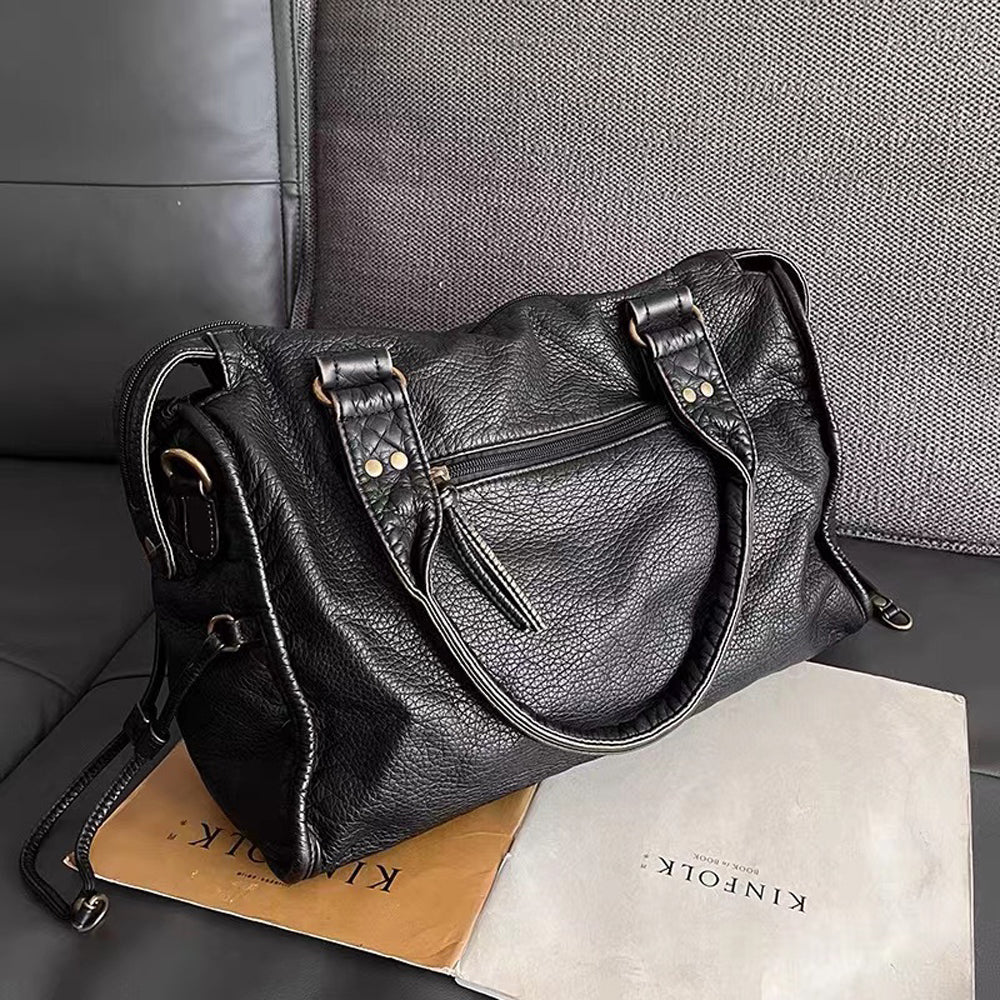 NoirClass - Elegant Black Leather Handbag