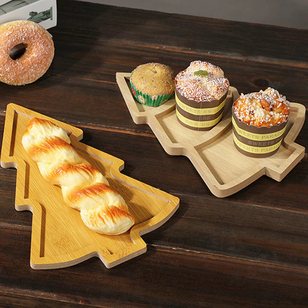 Festive Wooden Board - Unique Wooden Serving Plate for Holidays