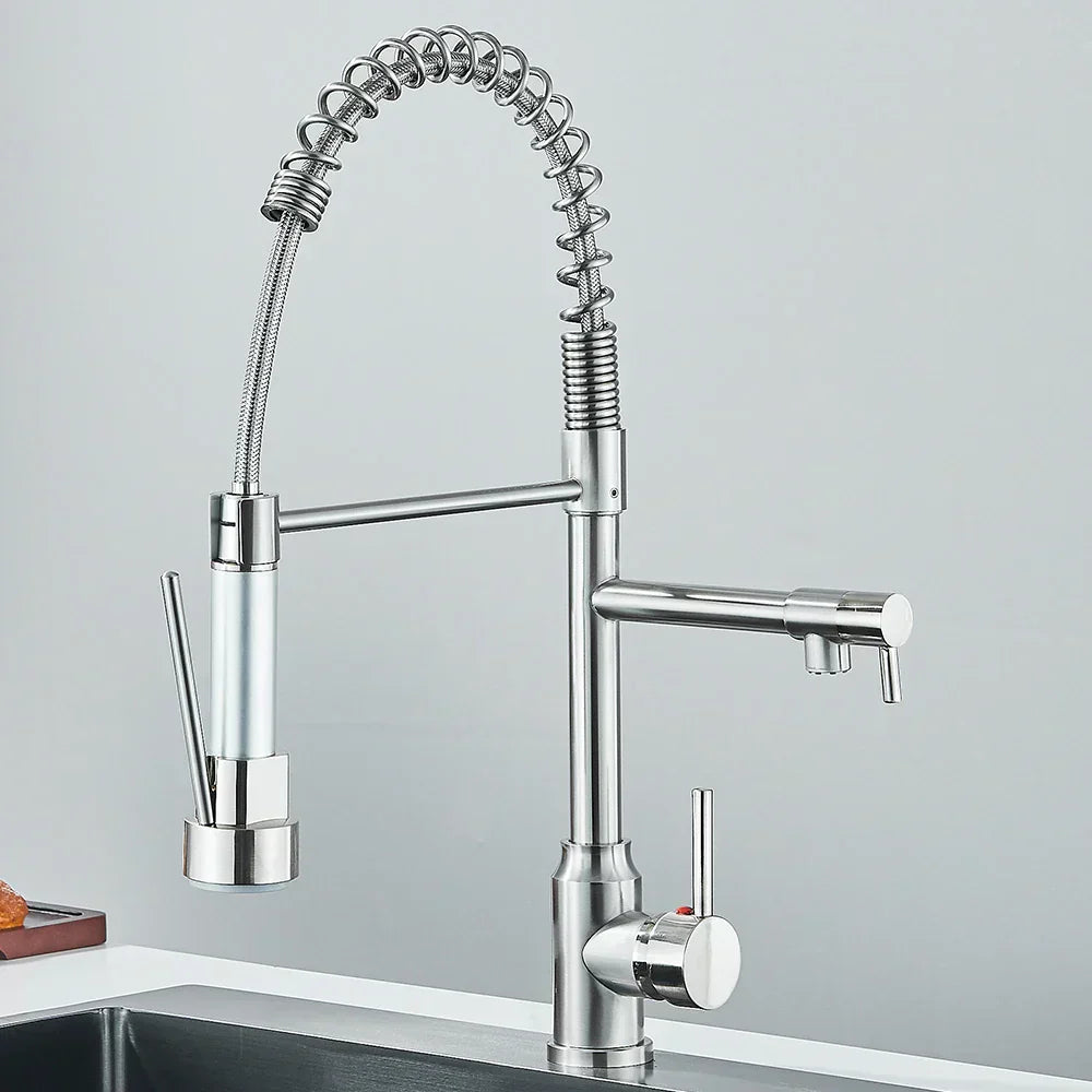 HydroFlex – Modern Kitchen Faucet with Double Outlet