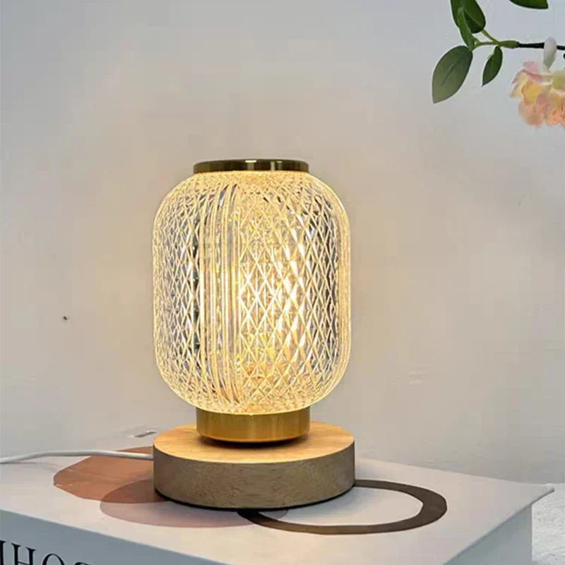Dimmable Crystal Table Lamp - Stylish Golden Dimmable Table Lamp with Luxurious Crystal Design