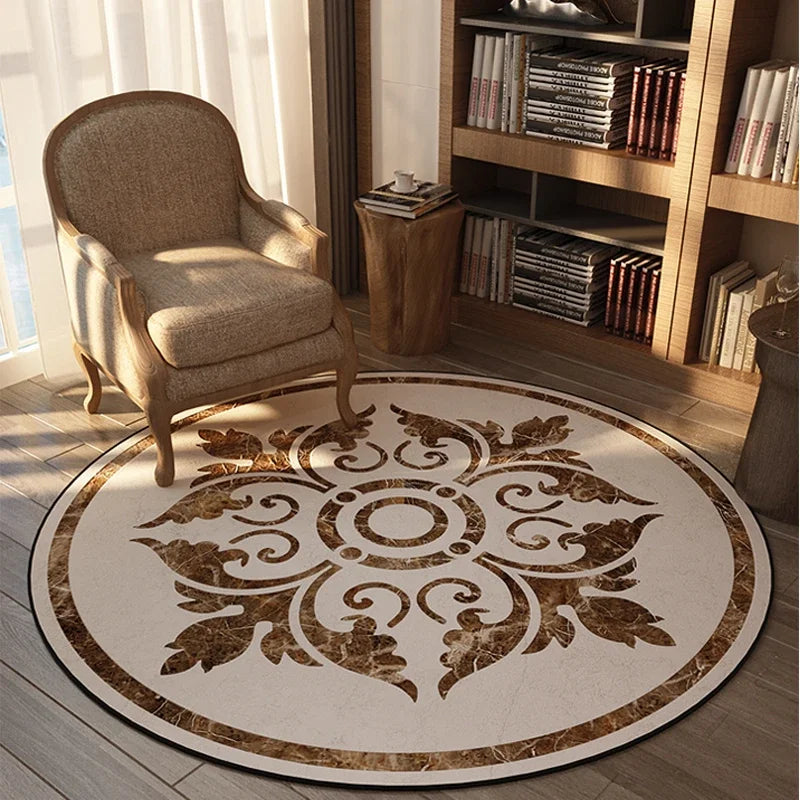 ElegantCircle - Luxurious American Round Rug for Bedroom