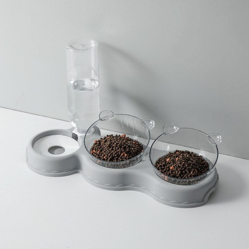 KarlFeast - Stylish 3-in-1 Cat Food Bowl for Pets