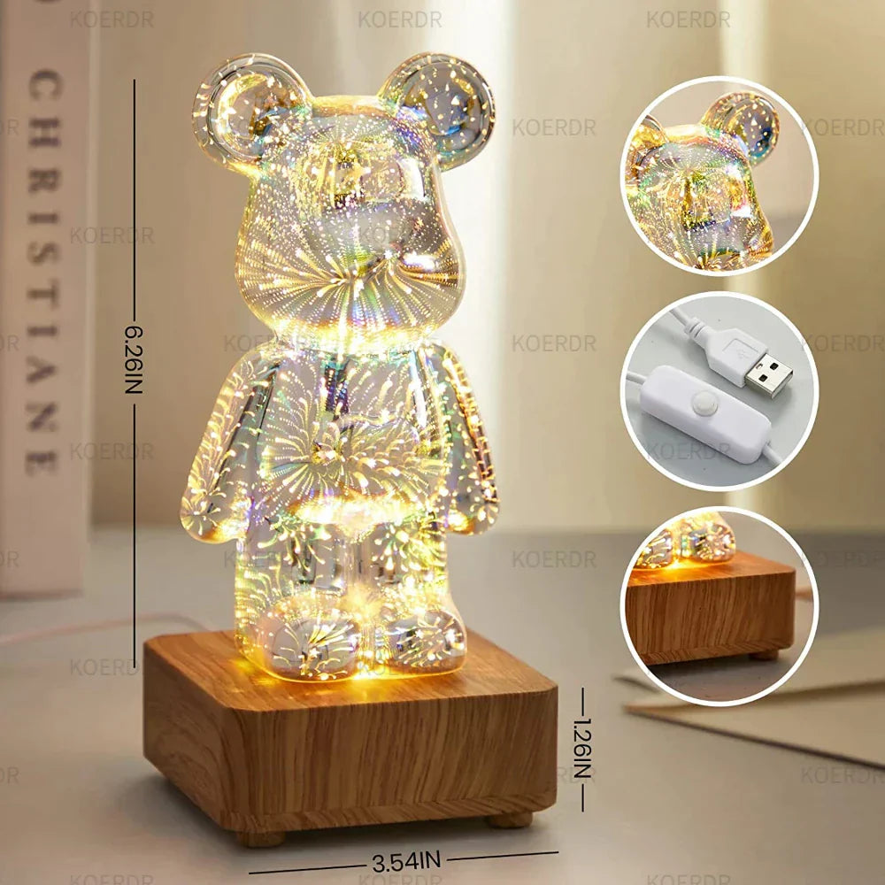 StarBear - Captivating 3D Fireworks Effect Lamp