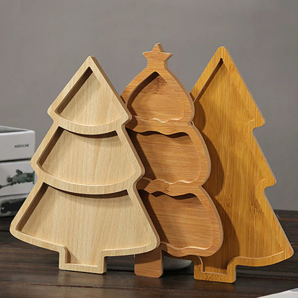 Festive Wooden Board - Unique Wooden Serving Plate for Holidays
