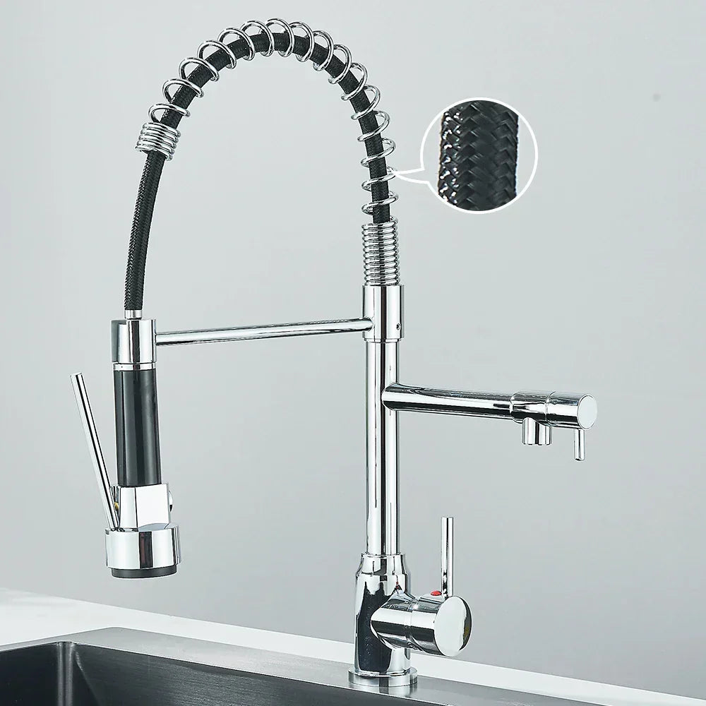 HydroFlex – Modern Kitchen Faucet with Double Outlet