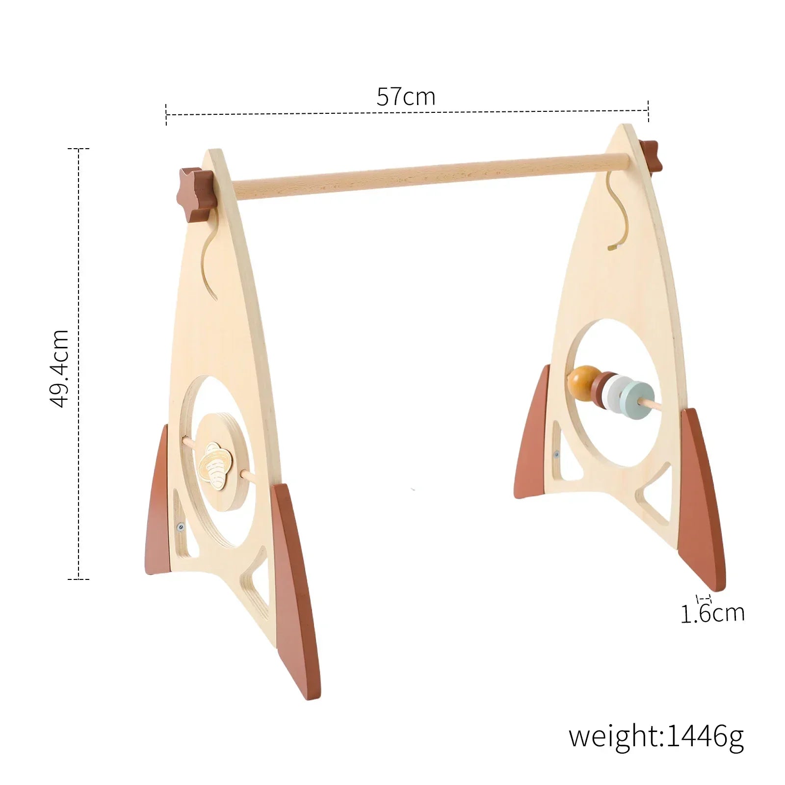 Montessori Rattle Frame - Wooden Toy with Toys