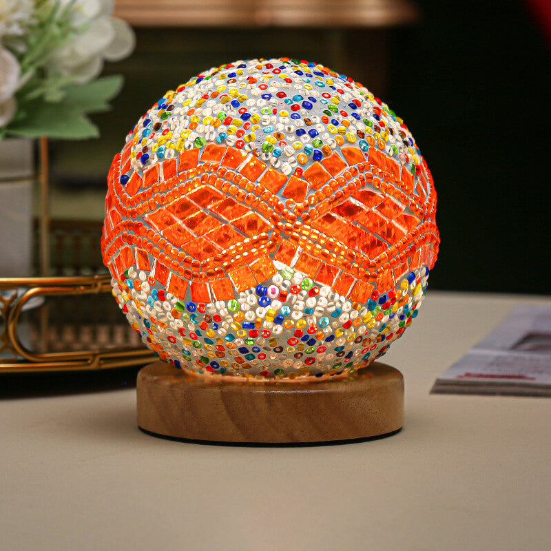 BohoGlow – Atmospheric Lamp in Wood and Glass