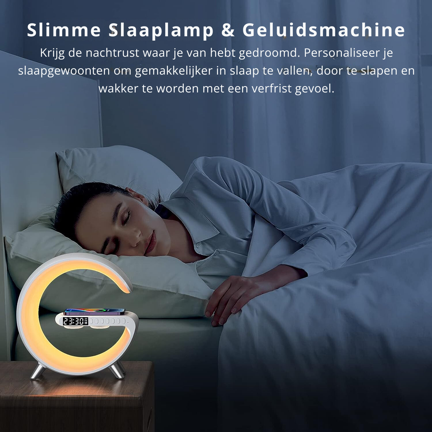 GlowHub - Multifunctional Rechargeable Speaker with Alarm Clock and Mood Light