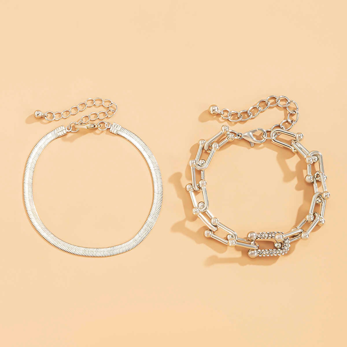 Captivating Bracelet Duo | Exquisite 2-piece Set in Gold or Silver