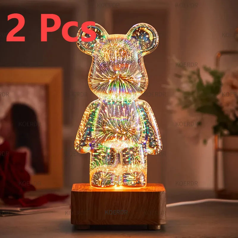 StarBear - Captivating 3D Fireworks Effect Lamp
