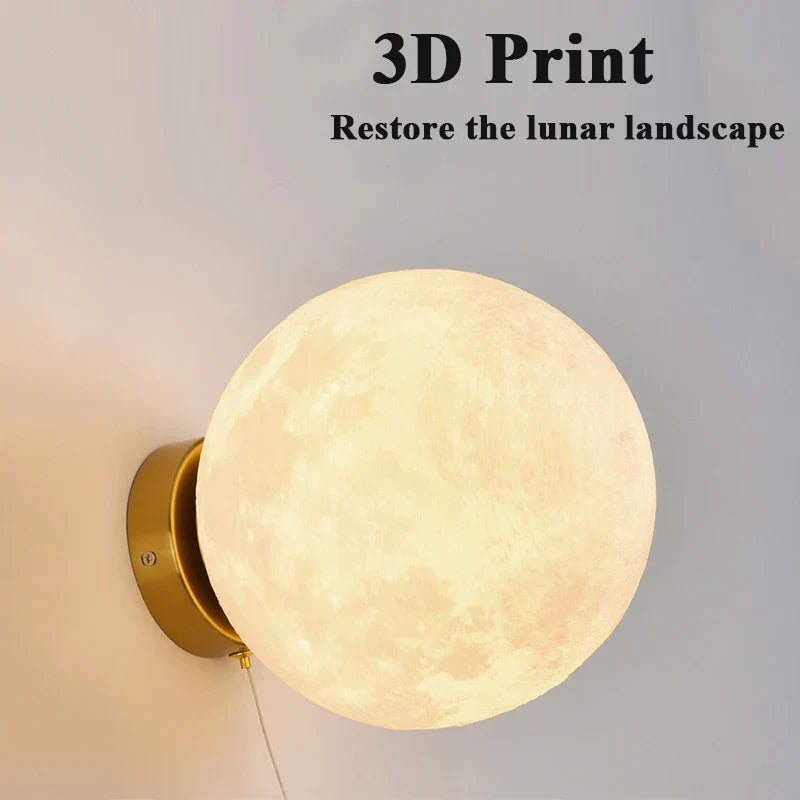 LunarGlow Wall Lamp - Moon-Shaped Astronaut Lighting