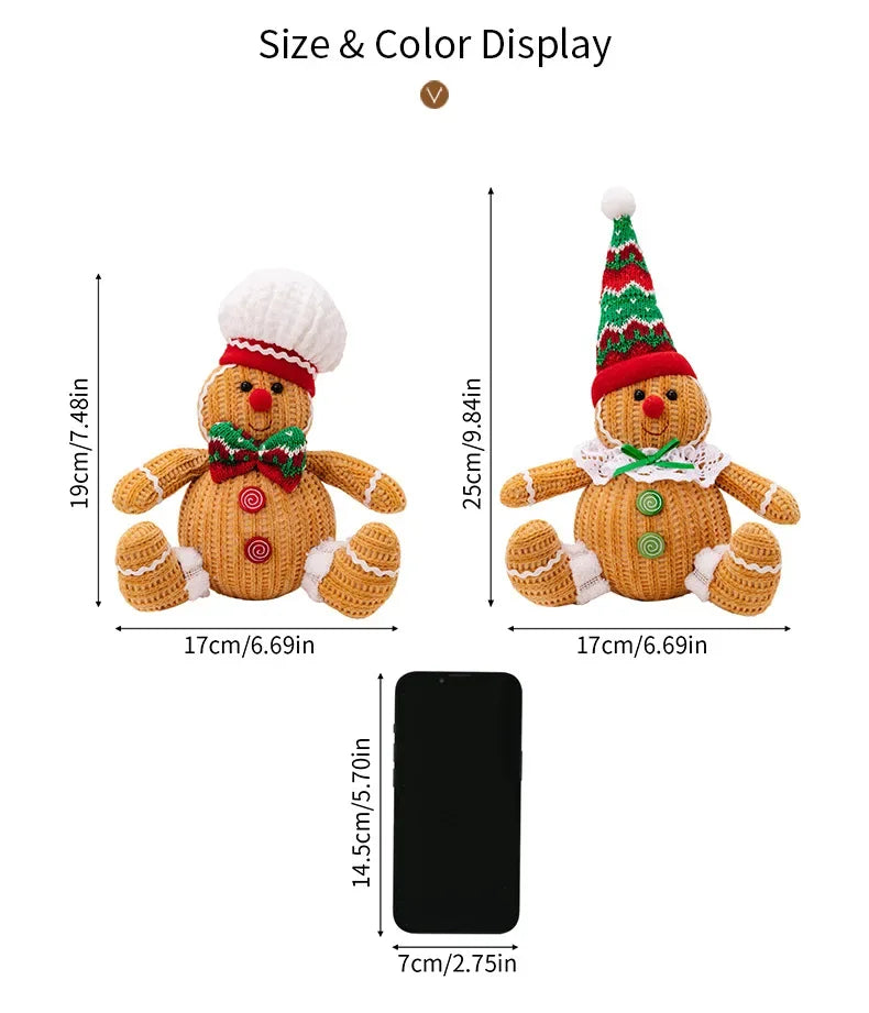 Festive Gingerbread Man Christmas Decoration Hanger – Yellow