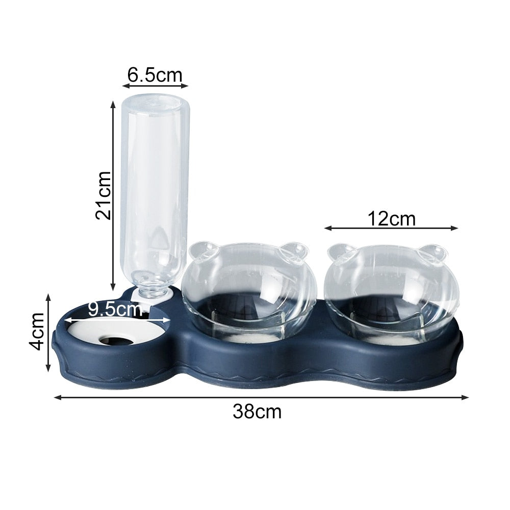 KarlFeast - Stylish 3-in-1 Cat Food Bowl for Pets
