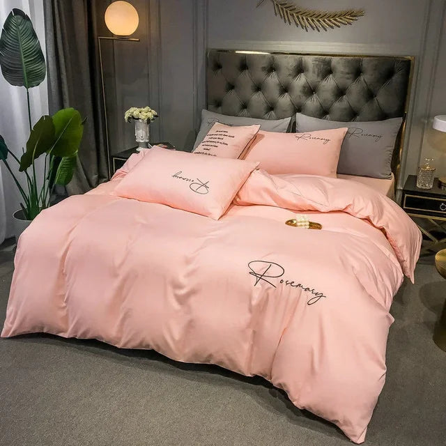 EmbroiLux Bedding - Elegant Luxury Bedspread with Embroidery Design