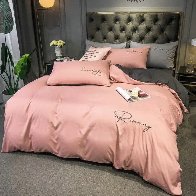 EmbroiLux Bedding - Elegant Luxury Bedspread with Embroidery Design