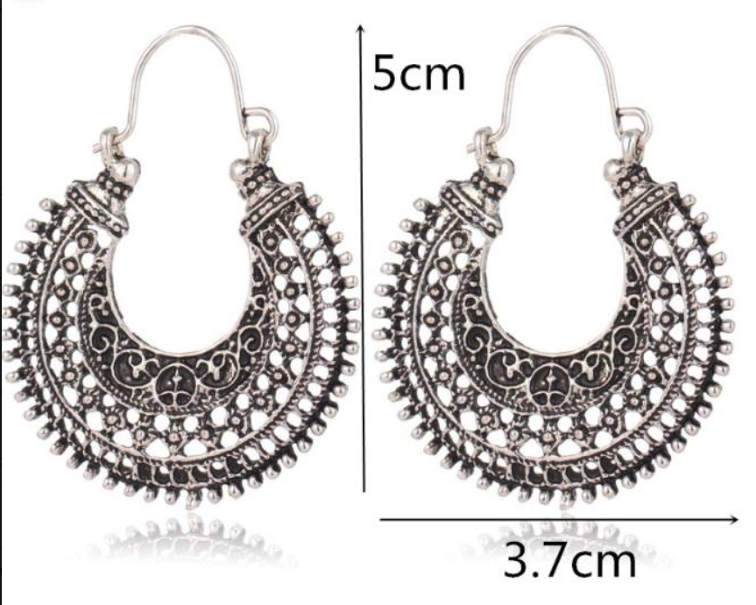 Elegant Tibetan filigree earrings made of high-quality genuine silver!