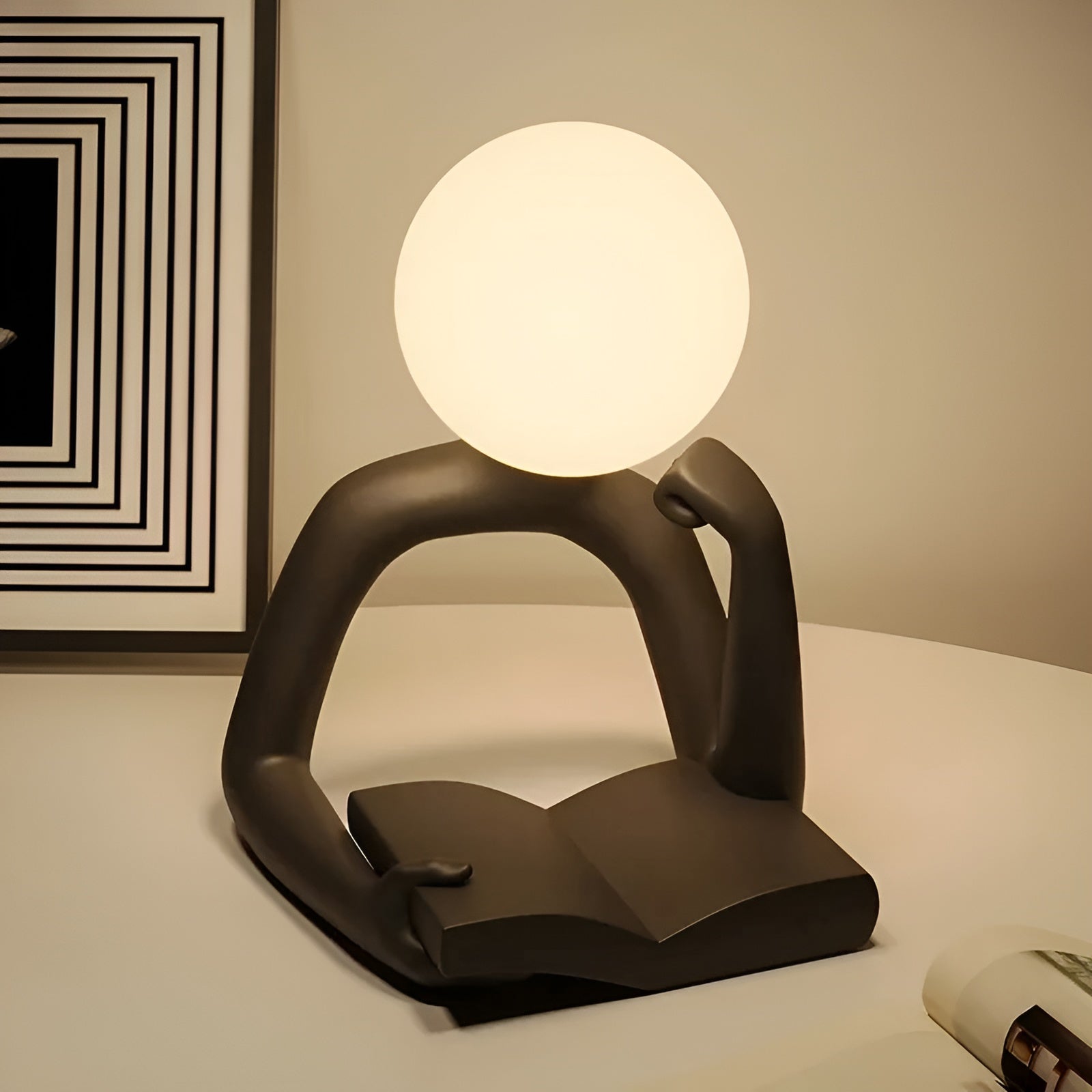 LuxLume Refined Designer Table Lamp – Modern Art with Atmospheric Lighting
