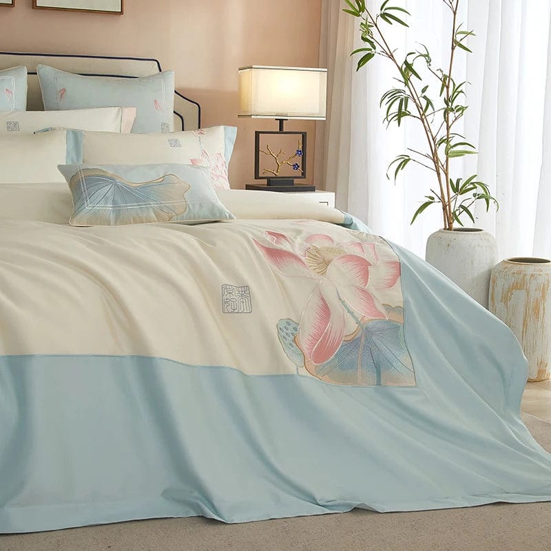Lotus Blue - Luxury Egyptian Cotton Duvet Set