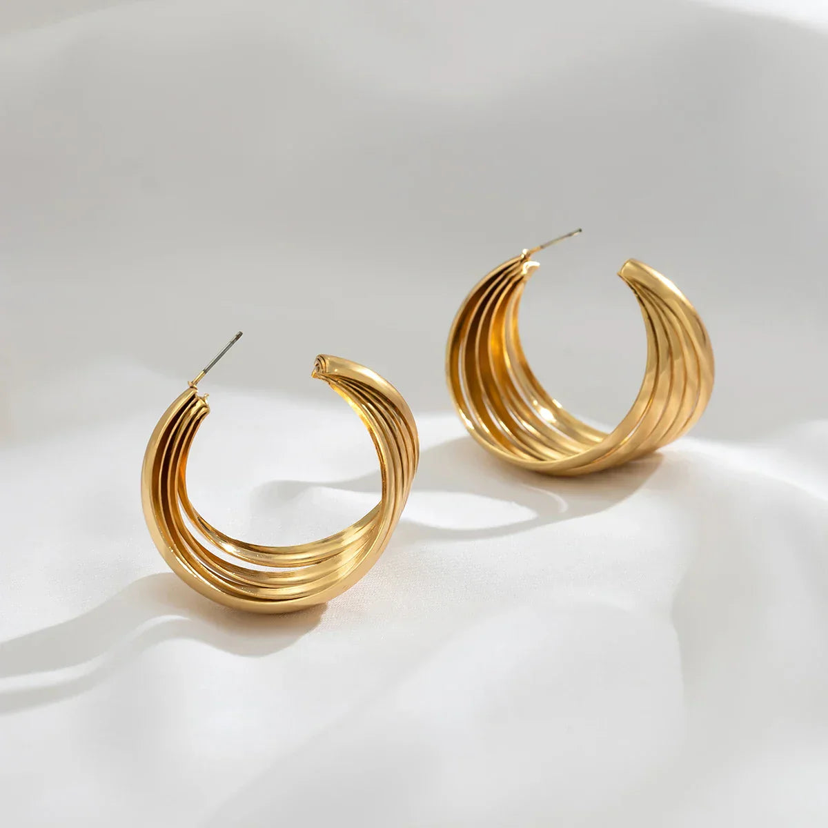 Classic Elegance Earrings - Stylish Metal Hoops