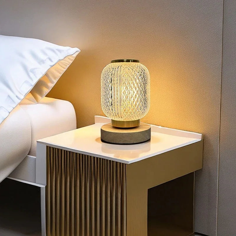 Dimmable Crystal Table Lamp - Stylish Golden Dimmable Table Lamp with Luxurious Crystal Design