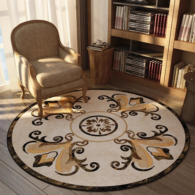 ElegantCircle - Luxurious American Round Rug for Bedroom