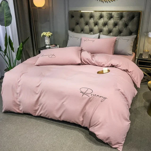 EmbroiLux Bedding - Elegant Luxury Bedspread with Embroidery Design