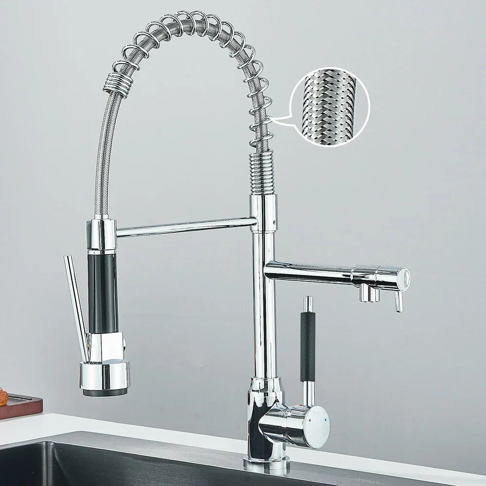 HydroFlex – Modern Kitchen Faucet with Double Outlet