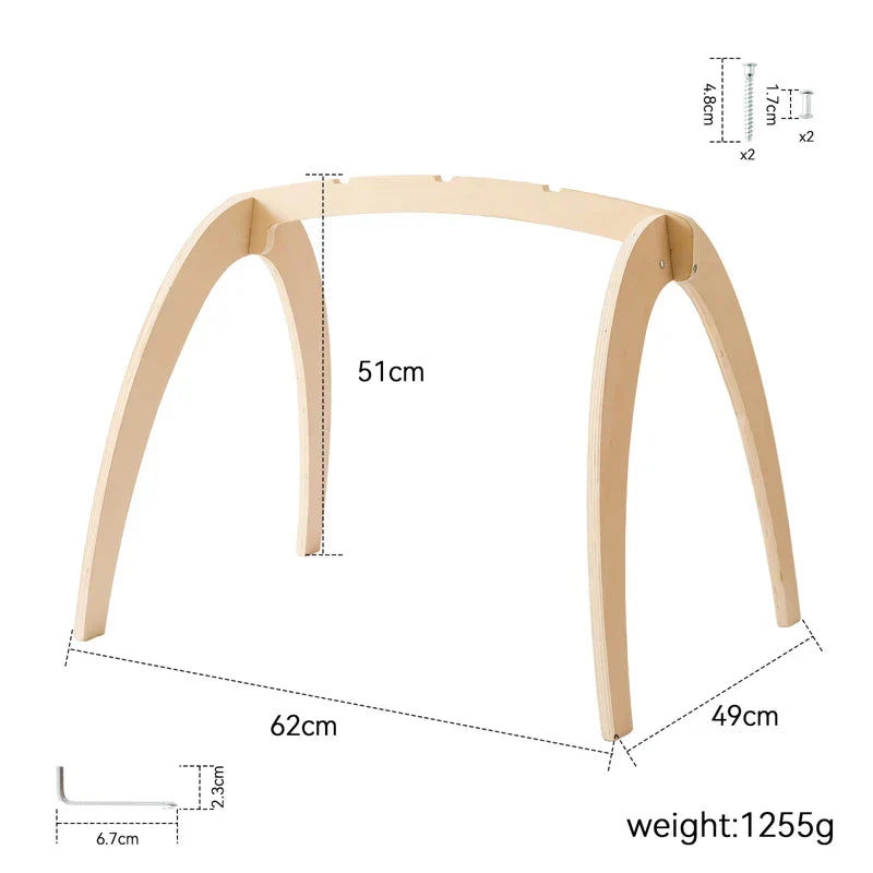 Montessori Rattle Frame - Wooden Toy with Toys