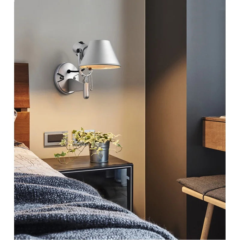 RockFleur - Adjustable Industrial Wall Lamp for Bedroom