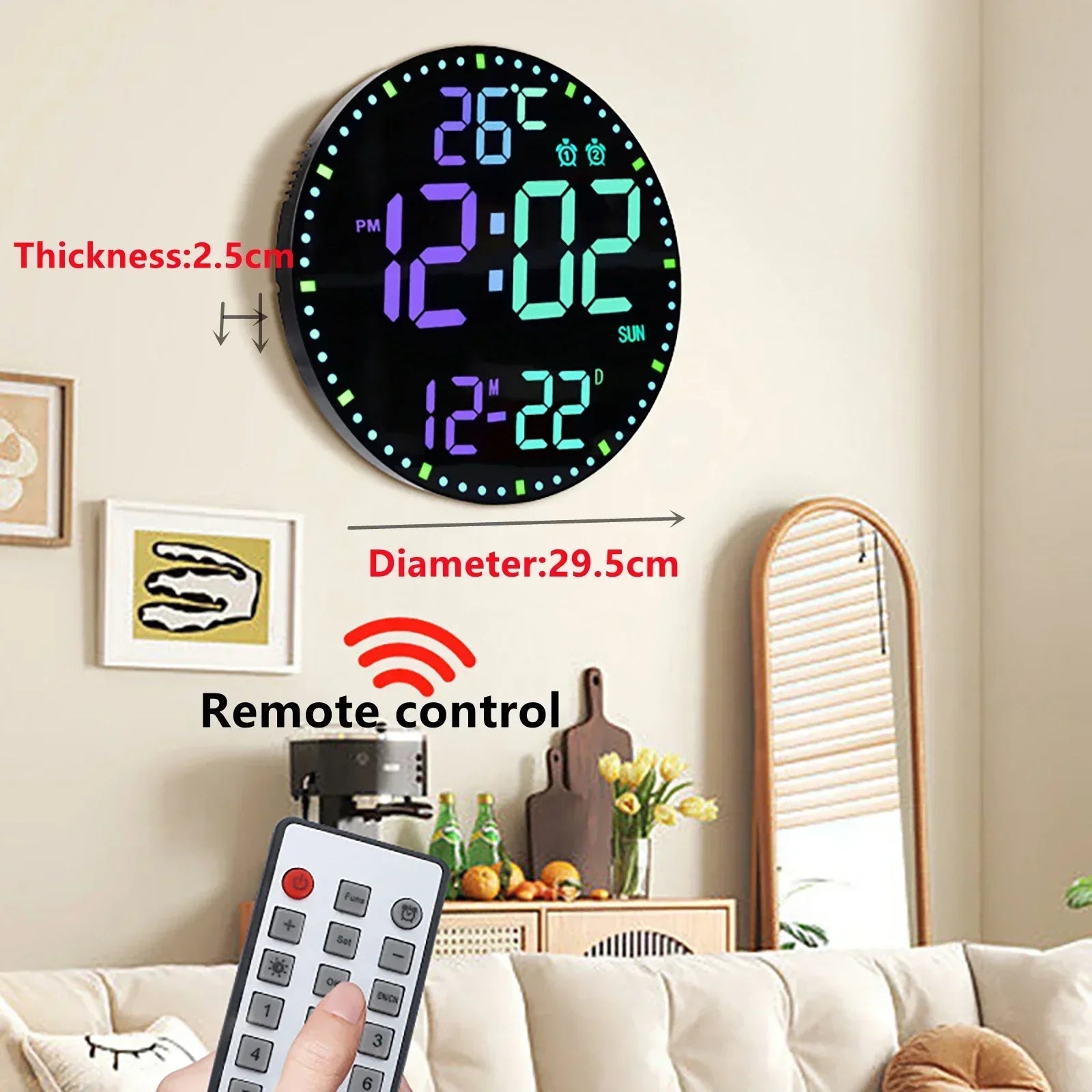 WiFiTime Clock - Sleek LED Alarm Clock with Calendar