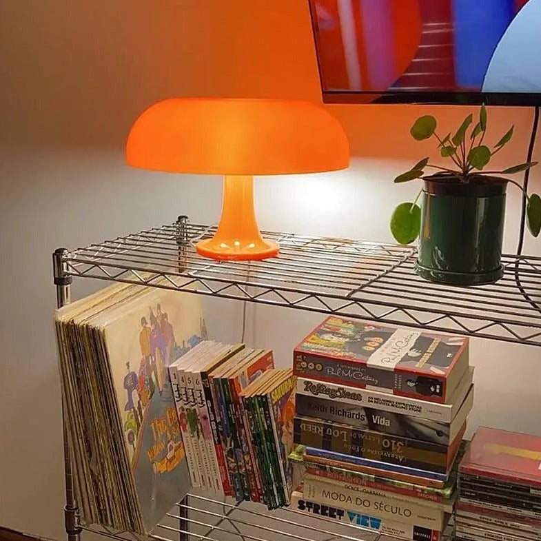 ScandiShroom - Retro Bauhaus Orange LED lamp