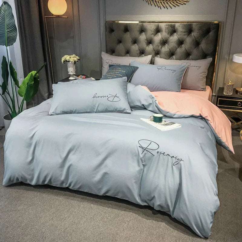 EmbroiLux Bedding - Elegant Luxury Bedspread with Embroidery Design