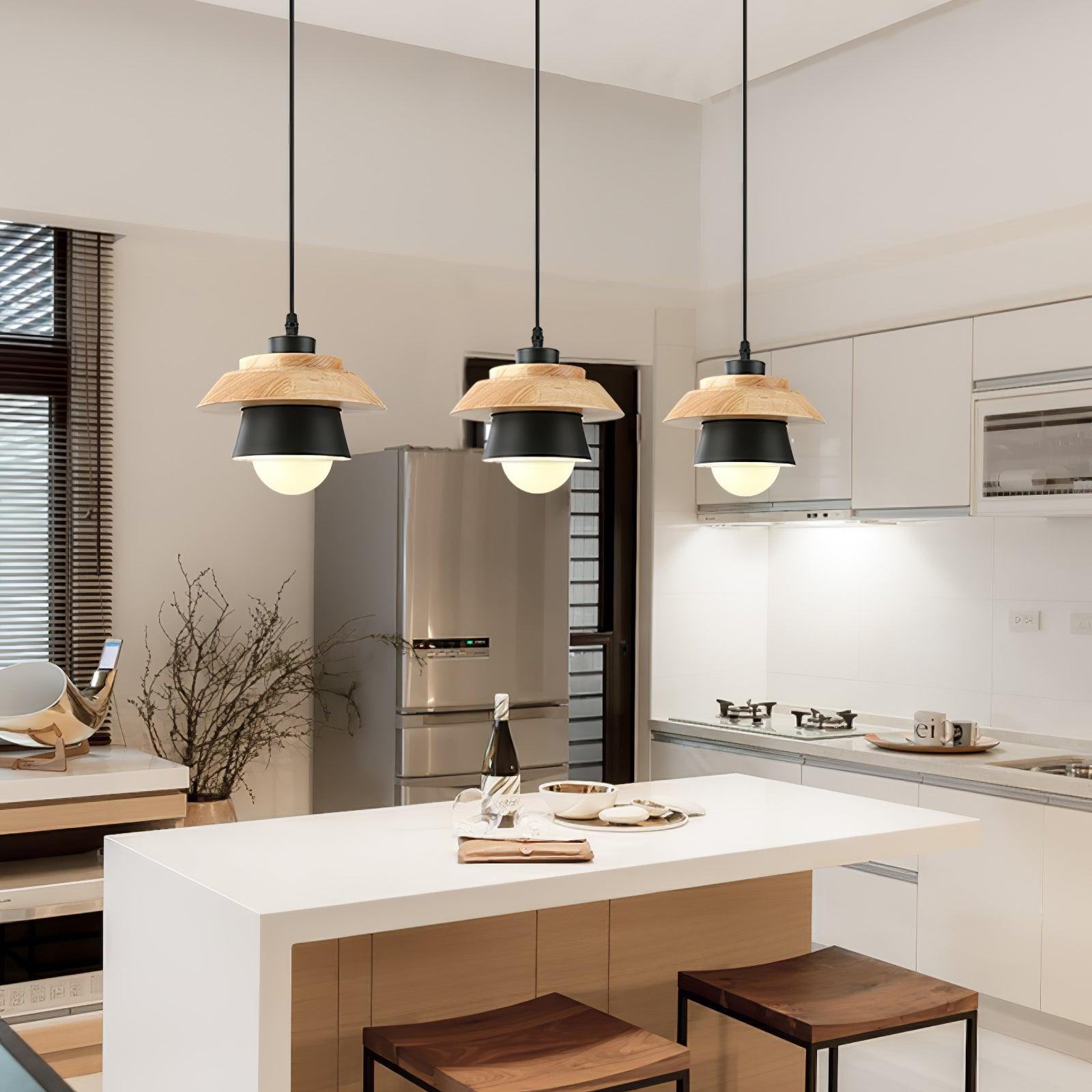 NordicMacaron Luxe Ceiling Lamp - Scandinavian Design with Wood Finish
