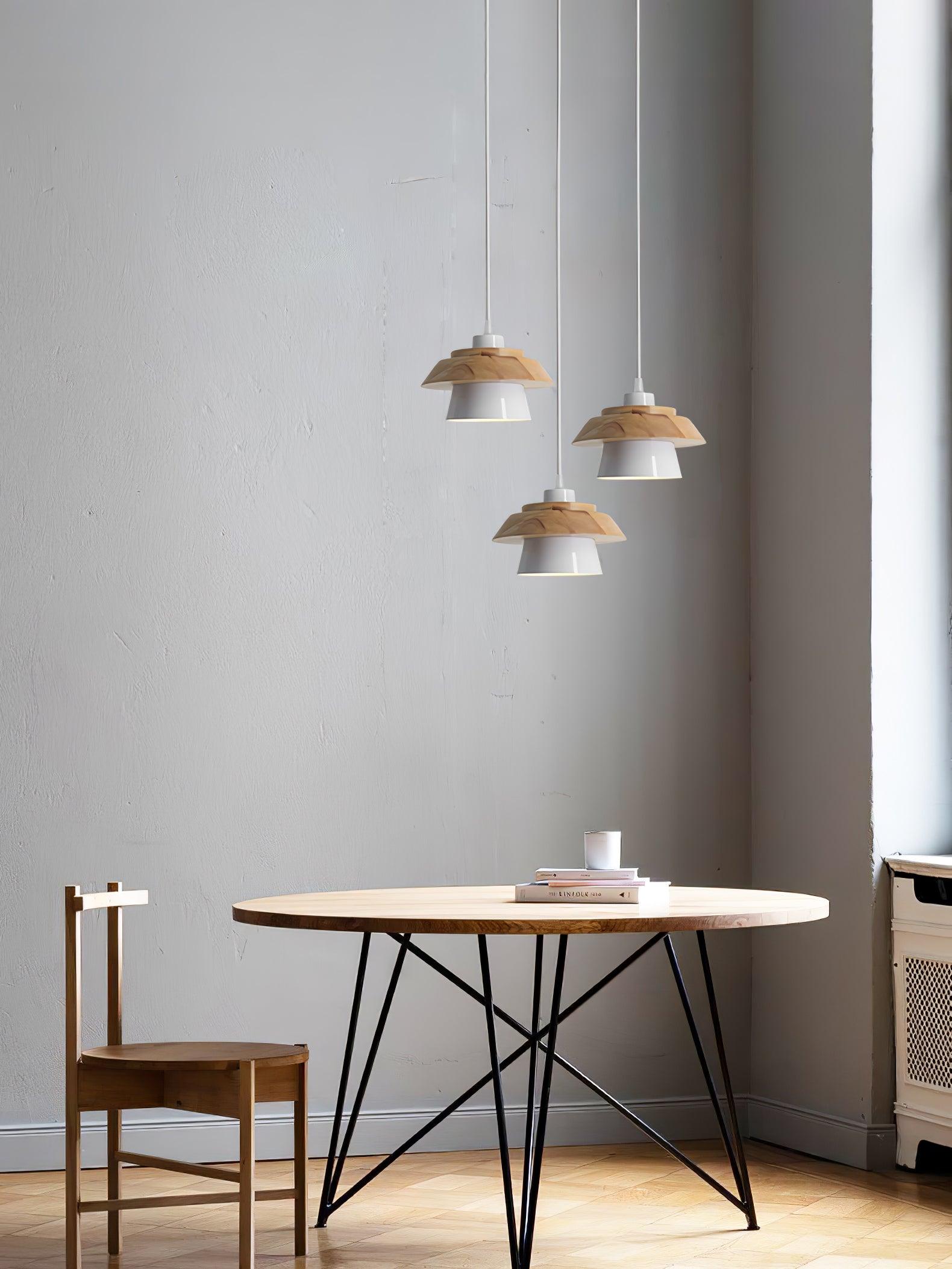 NordicMacaron Luxe Ceiling Lamp - Scandinavian Design with Wood Finish