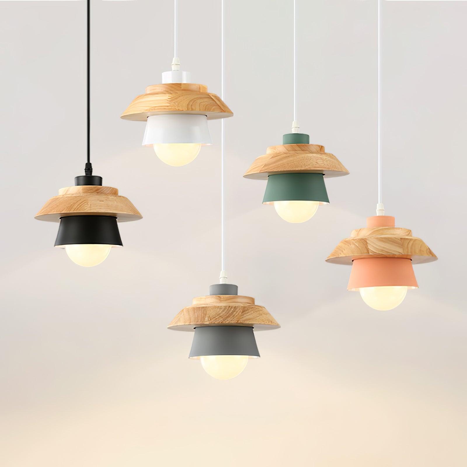 NordicMacaron Luxe Ceiling Lamp - Scandinavian Design with Wood Finish