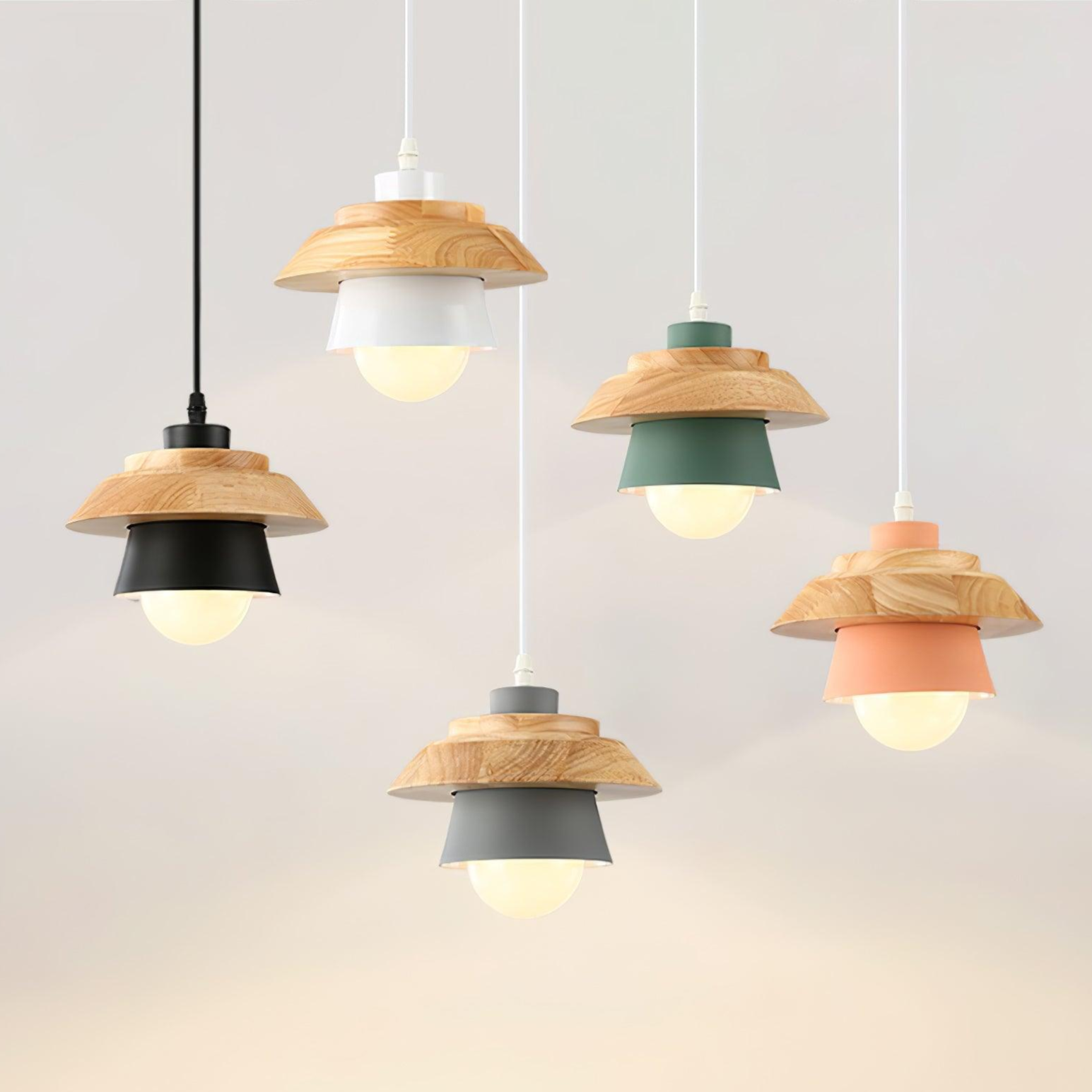 NordicMacaron Luxe Ceiling Lamp - Scandinavian Design with Wood Finish