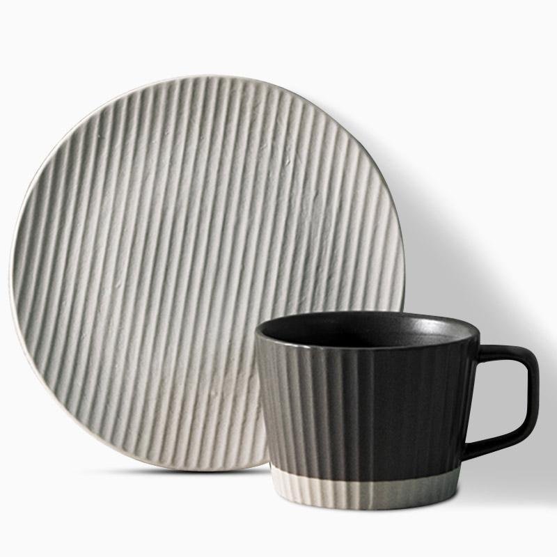 ElegantSips – Set of Stoneware Coffee Mug with Spoon