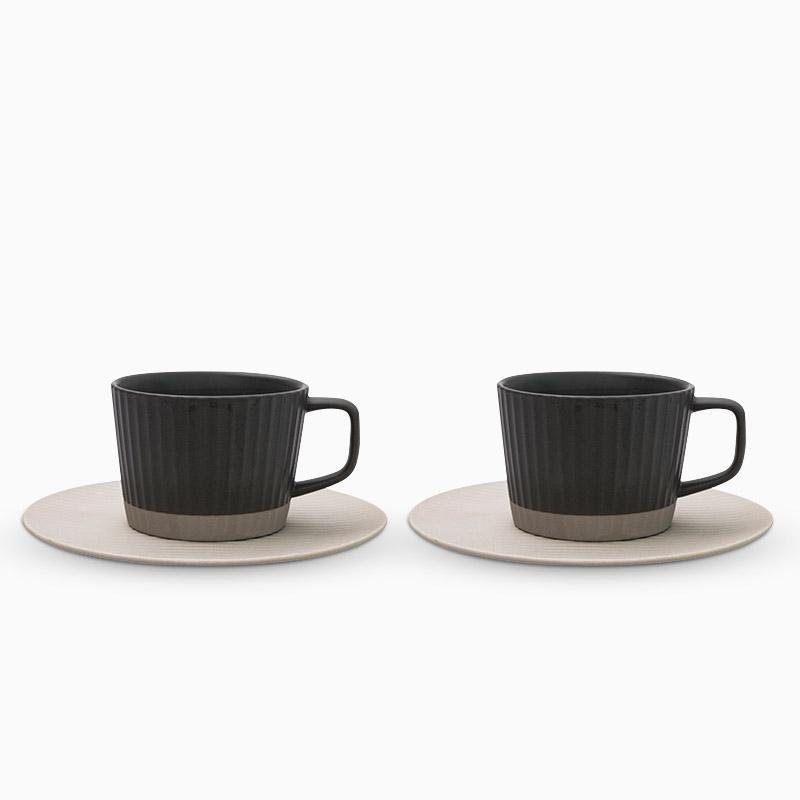 ElegantSips – Set of Stoneware Coffee Mug with Spoon