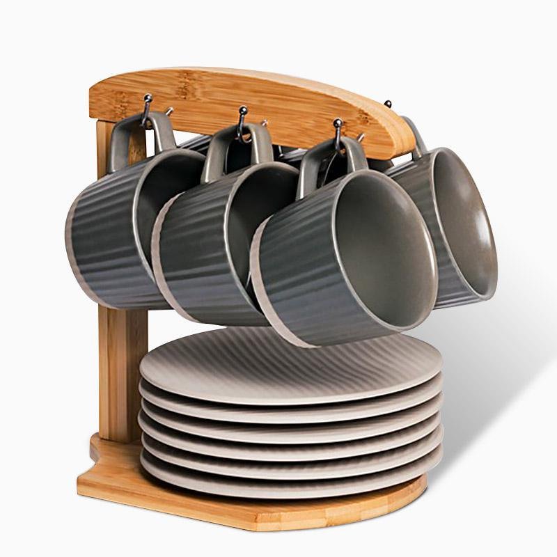 ElegantSips – Set of Stoneware Coffee Mug with Spoon