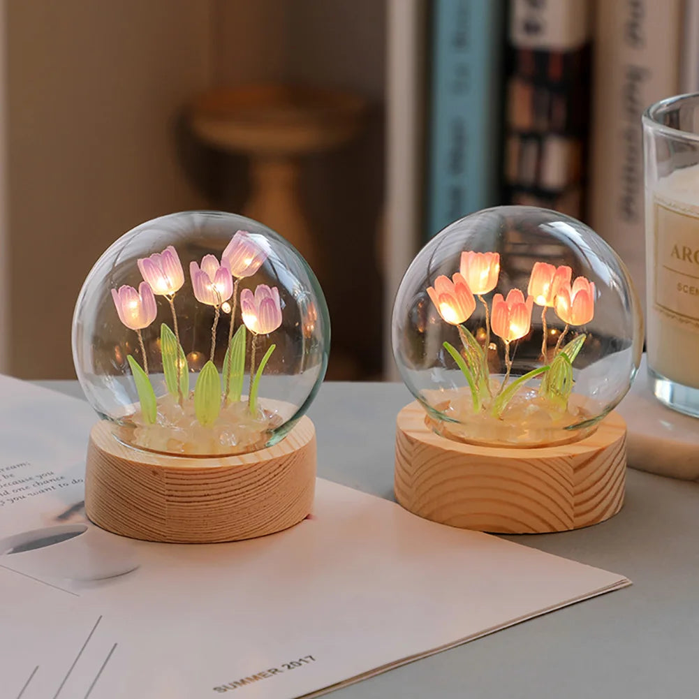 TulipGlow Elegant Floral Table Lamp – Fina Lighting