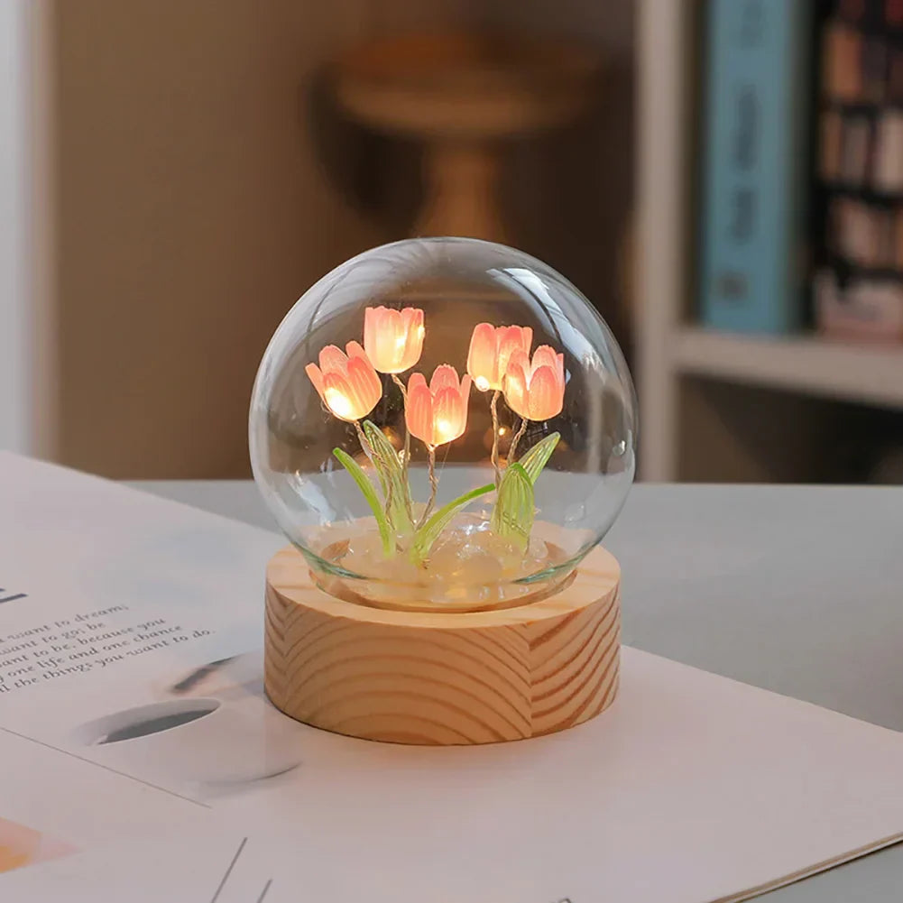 TulipGlow Elegant Floral Table Lamp – Fina Lighting