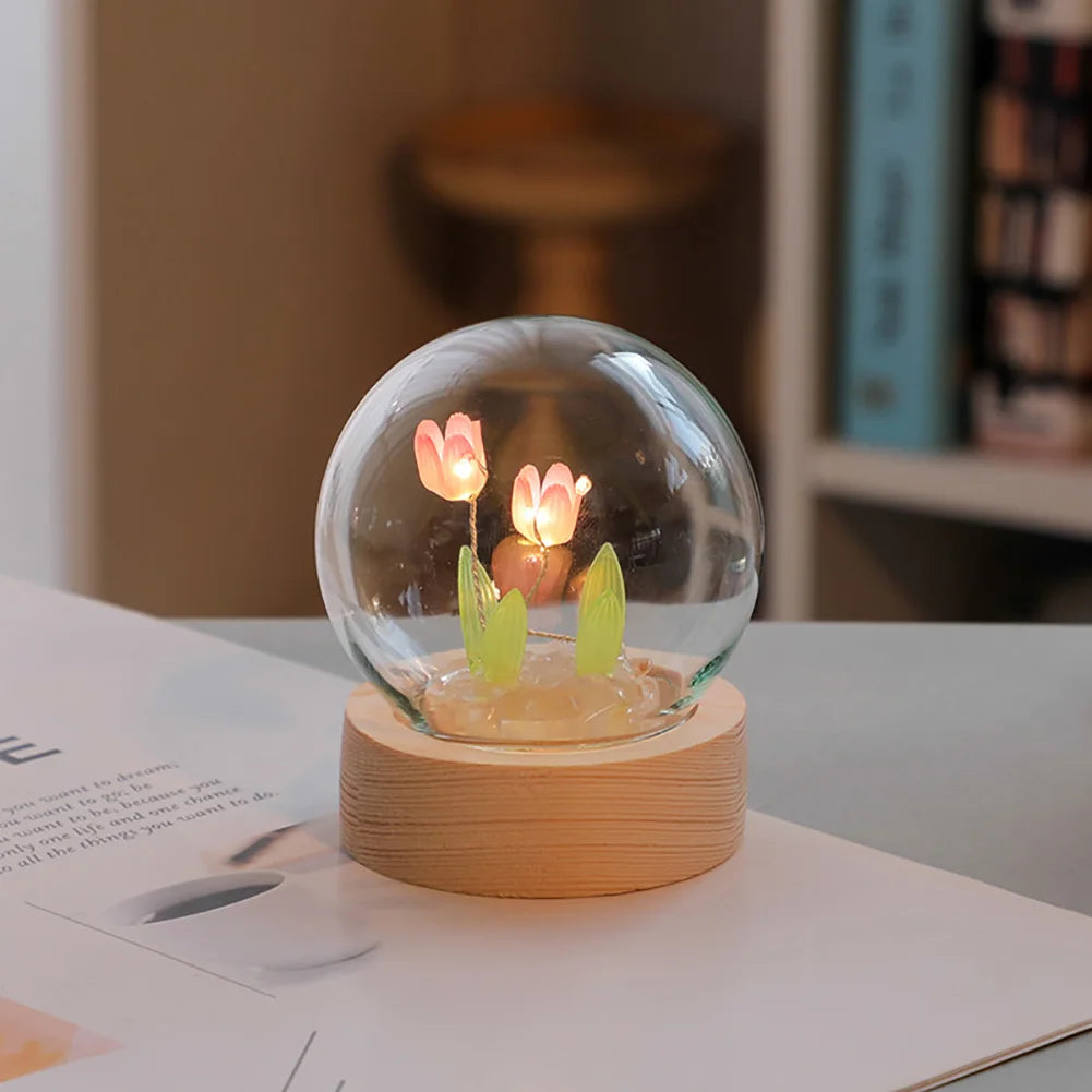 TulipGlow Elegant Floral Table Lamp – Fina Lighting