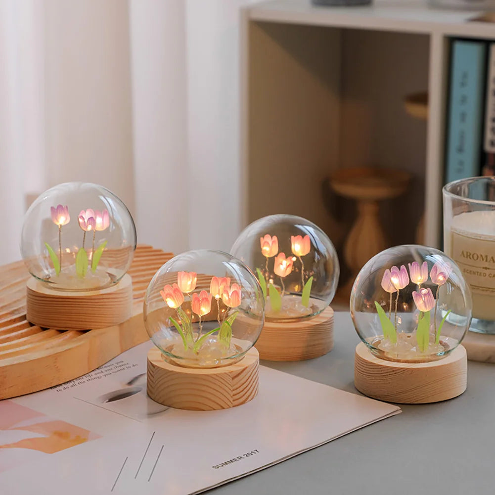 TulipGlow Elegant Floral Table Lamp – Fina Lighting