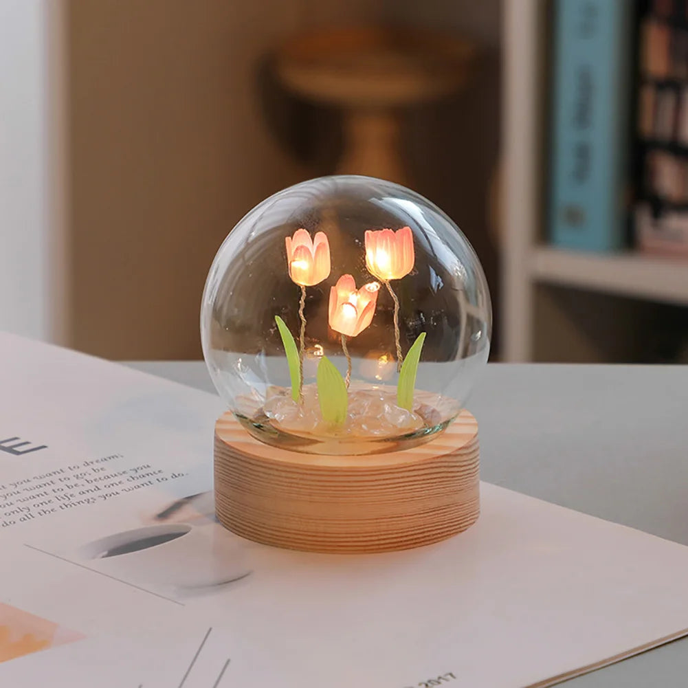 TulipGlow Elegant Floral Table Lamp – Fina Lighting