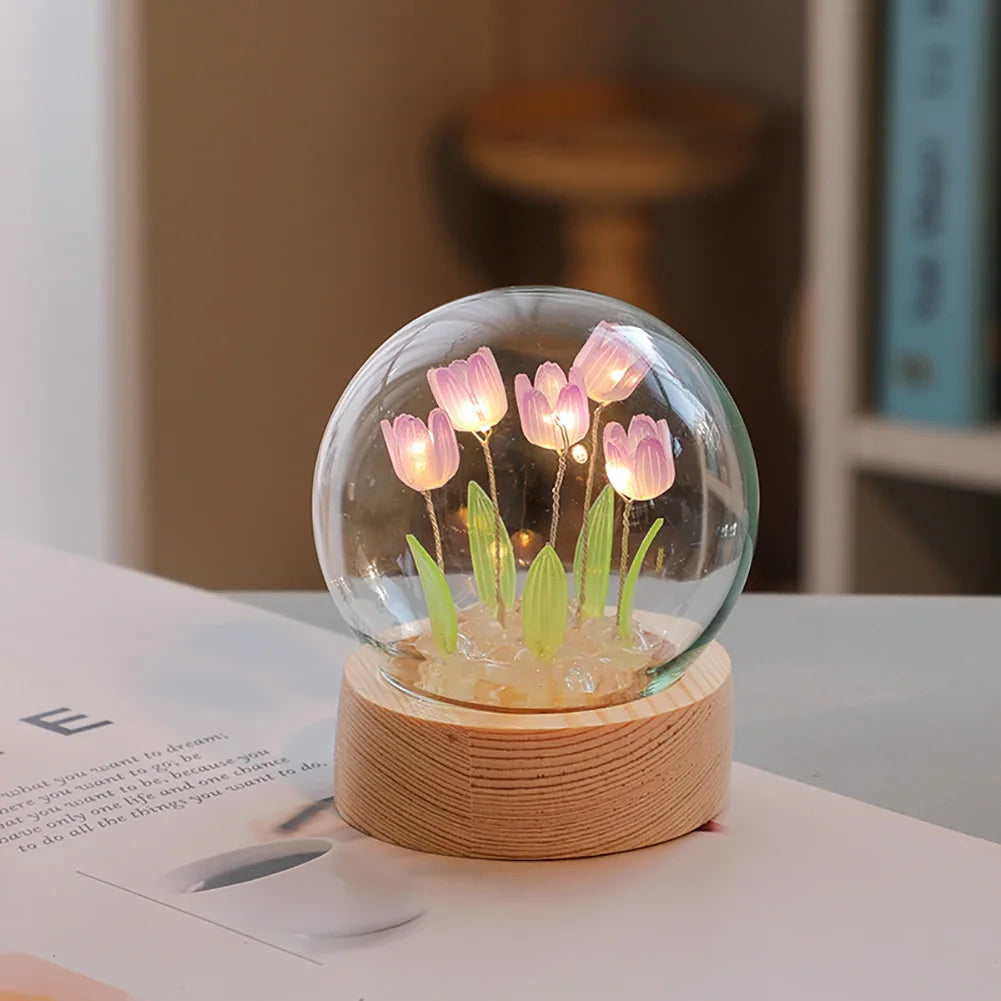 TulipGlow Elegant Floral Table Lamp – Fina Lighting