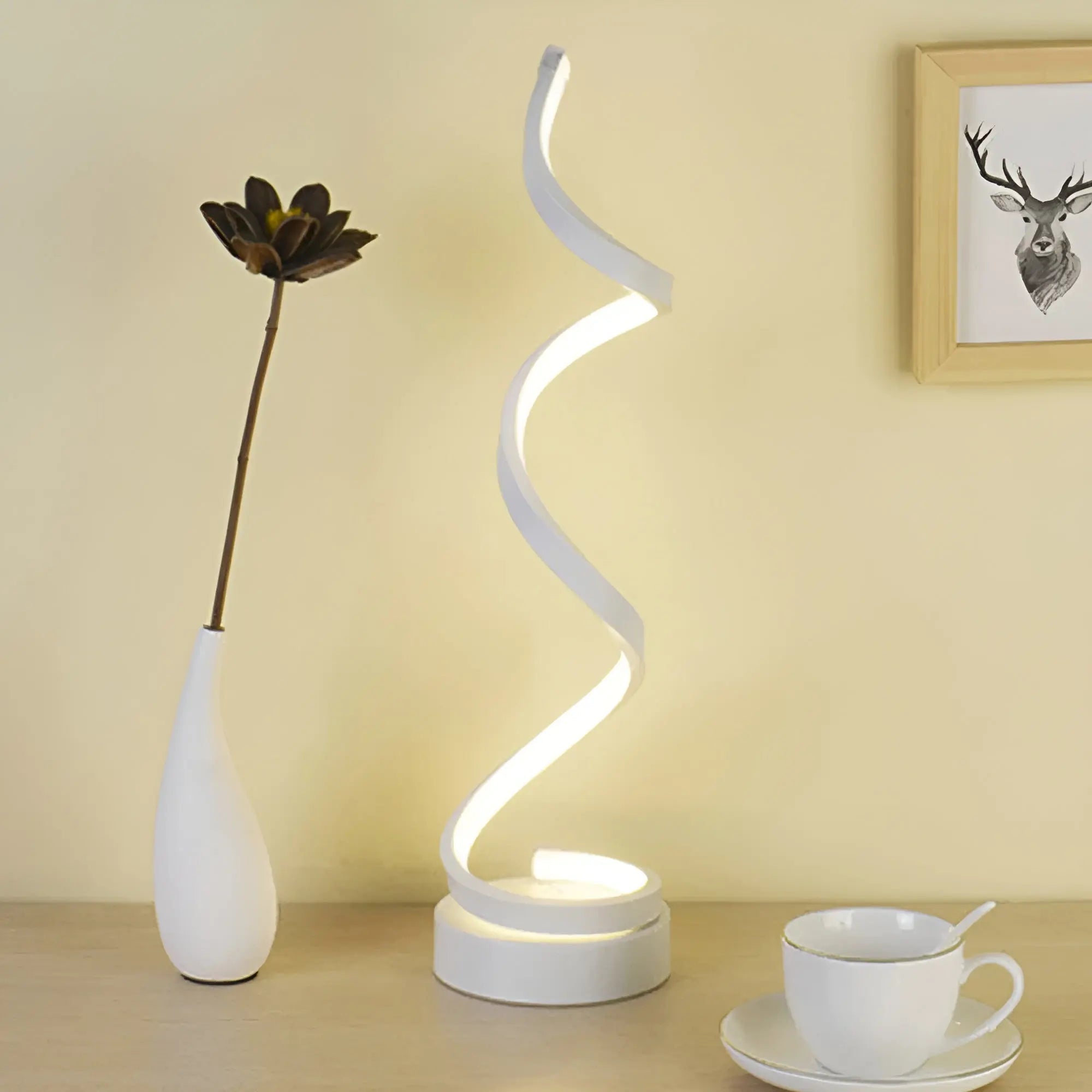 Elegant Spiral Glow LED Desk Lamp – Energy-efficient, Sustainable & Eye-friendly Design