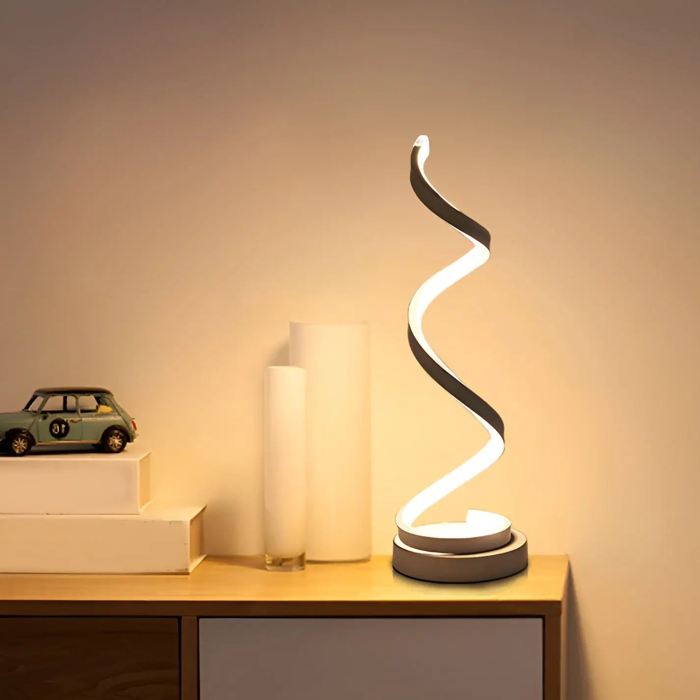 Elegant Spiral Glow LED Desk Lamp – Energy-efficient, Sustainable & Eye-friendly Design