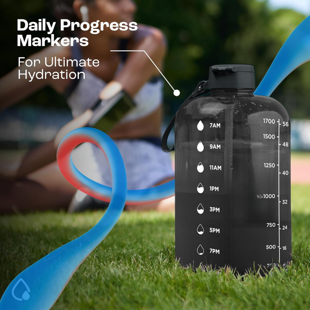 HydraMark - Elegant 2L Water Bottle with Time Indicator