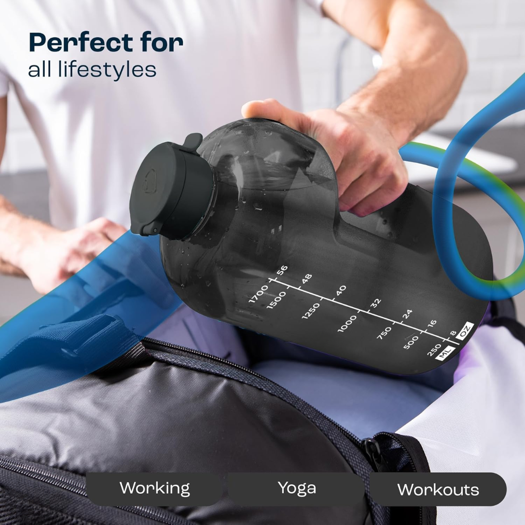 HydraMark - Elegant 2L Water Bottle with Time Indicator