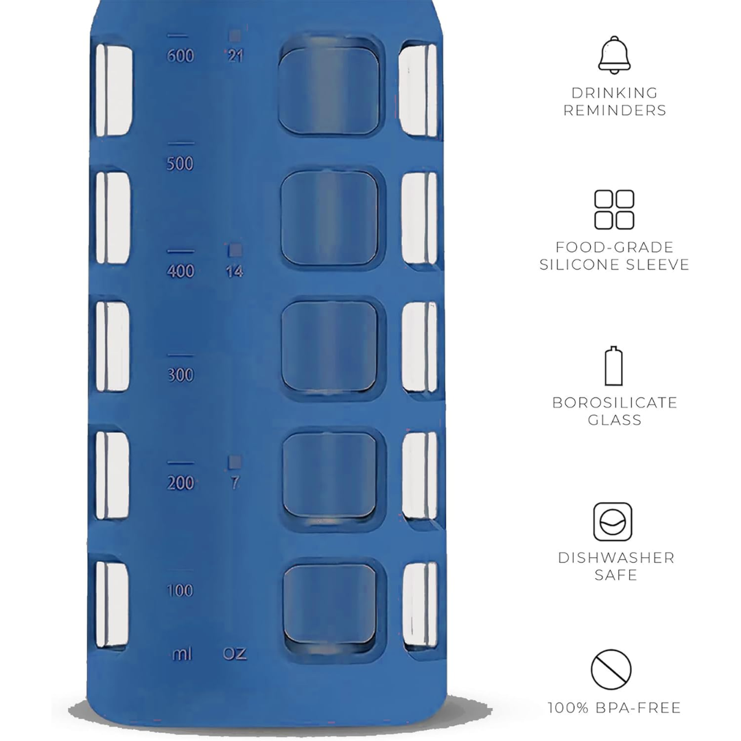 HydraFlow - Glass Drinking Bottle with Time Indicator and Protection
